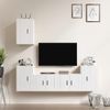 Set De Muebles De Tv 5 Piezas Madera Contrachapada Blanco Brillo