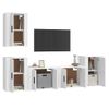 Set De Muebles De Tv 5 Piezas Madera Contrachapada Blanco Brillo