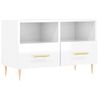 Mueble De Tv Madera Contrachapada Blanco Brillo 80x36x50 Cm