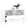 Mueble De Tv Madera Contrachapada Blanco Brillo 80x36x50 Cm