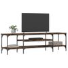 Mueble Tv Hierro Madera Contrachapada Roble Ahumado 161x35x45cm