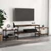 Mueble Para Tv Madera Contrachapada Roble Ahumado 197x35x52 Cm