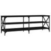 Mueble De Tv Madera Contrachapada Negro 140x40x50 Cm