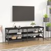 Mueble De Tv Madera Contrachapada Negro 140x40x50 Cm