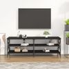 Mueble De Tv Madera Contrachapada Negro 140x40x50 Cm