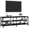 Mueble De Tv Madera Contrachapada Negro 140x40x50 Cm