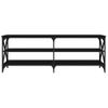 Mueble De Tv Madera Contrachapada Negro 140x40x50 Cm