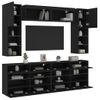 Muebles De Pared De Tv Con Luces Led 6 Piezas Negro