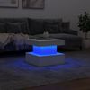 Mesa De Centro Con Luces Led Blanco 50x50x40 Cm