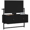 Mueble De Tv De Pared Madera Ingeniería Negro 60,5x30x51 Cm