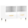 Mueble De Tv Madera Contrachapada Blanco Brillo 80x36x50 Cm