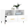 Mueble De Tv Madera Contrachapada Blanco Brillo 80x36x50 Cm