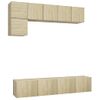 Muebles De Pared De Tv 5 Piezas Aglomerado Color Roble Sonoma