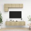 Muebles De Pared De Tv 5 Piezas Aglomerado Color Roble Sonoma