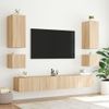 Mueble De Tv De Pared Con Luces Led Roble Sonoma 100x35x41 Cm