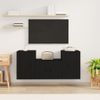 Set De Muebles Para Tv 3 Piezas Madera Contrachapada Negro