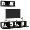 Set De Muebles De Salón Tv 3 Piezas Madera De Ingeniería Negro