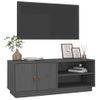 Mueble De Tv De Madera Maciza De Pino Gris 105x34x40 Cm