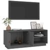 Mueble De Tv De Madera Maciza De Pino Gris 105x34x40 Cm