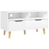 Mueble De Tv De Aglomerado Blanco Brillante 90x40x48,5 Cm