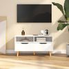 Mueble De Tv De Aglomerado Blanco Brillante 90x40x48,5 Cm