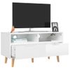 Mueble De Tv De Aglomerado Blanco Brillante 90x40x48,5 Cm