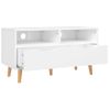 Mueble De Tv De Aglomerado Blanco Brillante 90x40x48,5 Cm