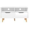 Mueble De Tv De Aglomerado Blanco Brillante 90x40x48,5 Cm