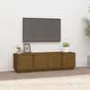 Mueble De Tv Madera Maciza De Pino Marrón Miel 140x40x40 Cm