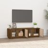 Mueble De Tv Madera Maciza De Pino Marrón Miel 140x40x40 Cm