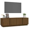 Mueble De Tv Madera Maciza De Pino Marrón Miel 140x40x40 Cm