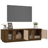 Mueble De Tv Madera Maciza De Pino Marrón Miel 140x40x40 Cm