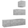 Set De Muebles De Salón 4 Piezas Madera Ingeniería Gris Hormigón