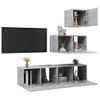 Set De Muebles De Salón 4 Piezas Madera Ingeniería Gris Hormigón