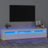 Mueble De Tv Con Luces Led Blanco 195x35x40 Cm