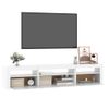 Mueble De Tv Con Luces Led Blanco 195x35x40 Cm