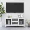 Mueble Para El Televisor Acero Y Vidrio Blanco 105x35x52 Cm