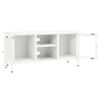 Mueble Para El Televisor Acero Y Vidrio Blanco 105x35x52 Cm