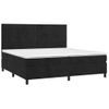 Cama Box Spring Colchón Y Led Terciopelo Negro 200x200 Cm