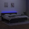 Cama Box Spring Con Colchón Led Tela Negro 200x200 Cm