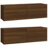 Mueble Tv De Pared 2 Unidades Madera Contrachapada Roble 100x30x30cm