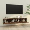 Mueble Tv De Pared 2 Unidades Madera Contrachapada Roble 100x30x30cm