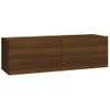 Mueble Tv De Pared 2 Unidades Madera Contrachapada Roble 100x30x30cm