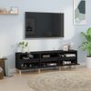 Mueble De Tv Madera Contrachapada Negro 150x30x44,5 Cm