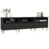 Mueble De Tv Madera Contrachapada Negro 150x30x44,5 Cm