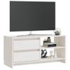 Mueble Para Tv De Madera Maciza De Pino Blanco 80x31x39 Cm