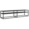 Mueble Para Tv Vidrio Templado Negro 180x40x40,5 Cm