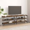 Mueble De Tv Madera Contrachapada Roble Ahumado 160x30x50 Cm