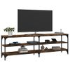 Mueble De Tv Madera Contrachapada Roble Ahumado 160x30x50 Cm