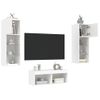 Muebles De Tv De Pared Con Luces Led 4 Piezas Blanco